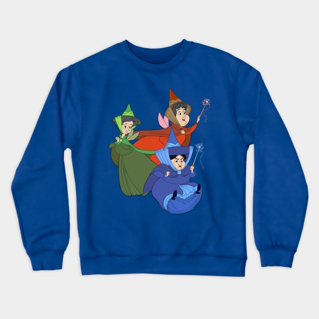 Flora, Fauna, and Merryweather Crewneck Sweatshirt by Nykos